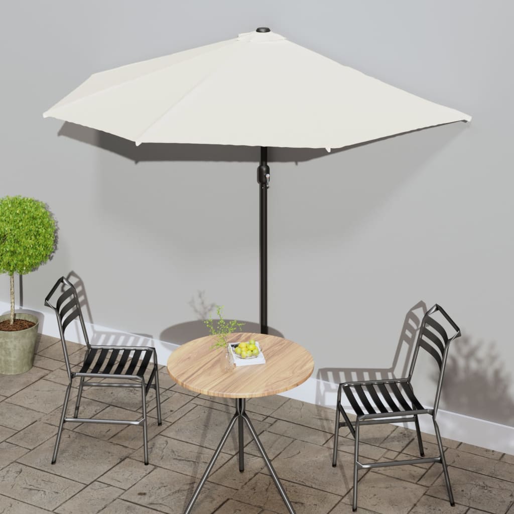 Balkon-Sonnenschirm Mit Alu-Mast Grün 300X155 Cm Halbrund