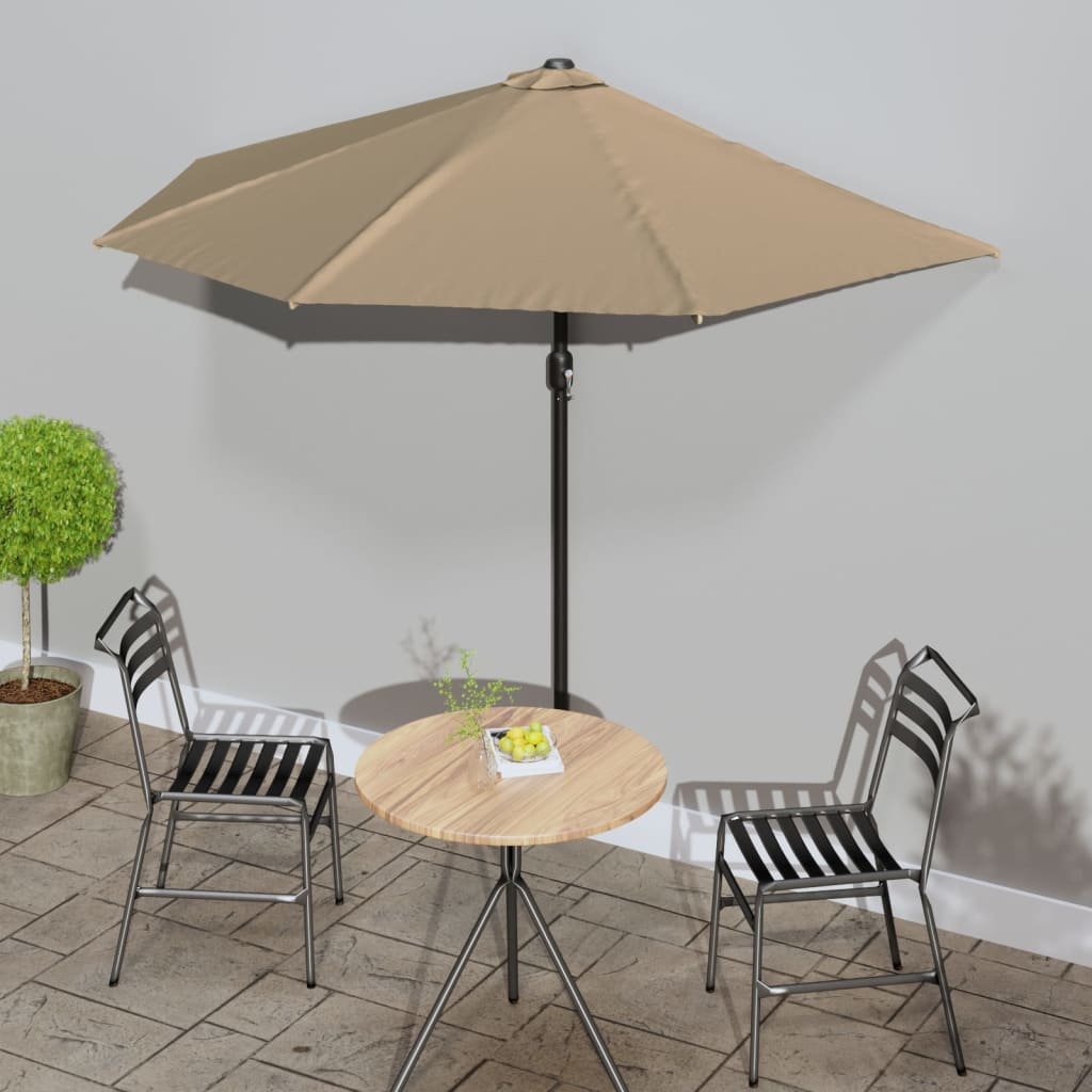 Balkon-Sonnenschirm Mit Alu-Mast Grün 300X155 Cm Halbrund