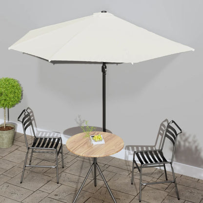 Balkon-Sonnenschirm Mit Alu-Mast Grün 300X155 Cm Halbrund