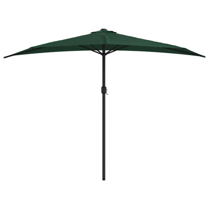 Balkon-Sonnenschirm Mit Alu-Mast Grün 300X155 Cm Halbrund