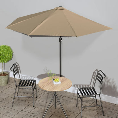 Balkon-Sonnenschirm Mit Alu-Mast Grün 300X155 Cm Halbrund