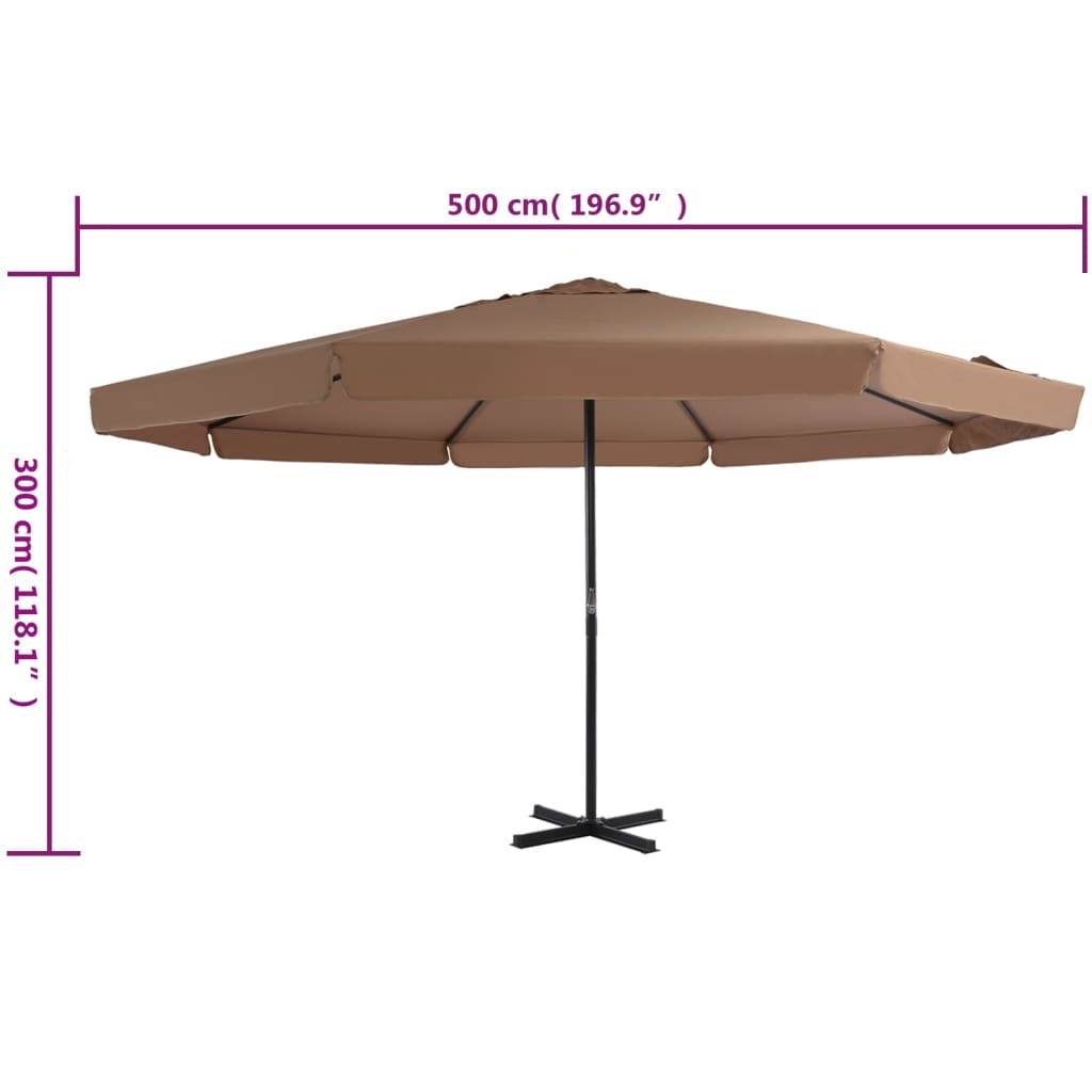 Sonnenschirm Mit Aluminium-Mast 500 Cm