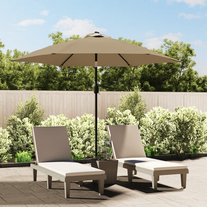Sonnenschirm Mit Led-Leuchten Und Stahlmast 300 Cm