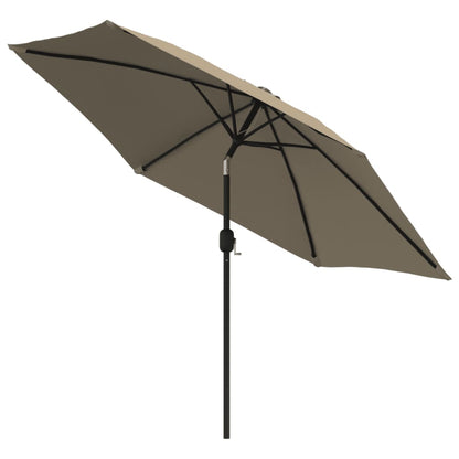 Sonnenschirm Mit Led-Leuchten Und Stahlmast 300 Cm