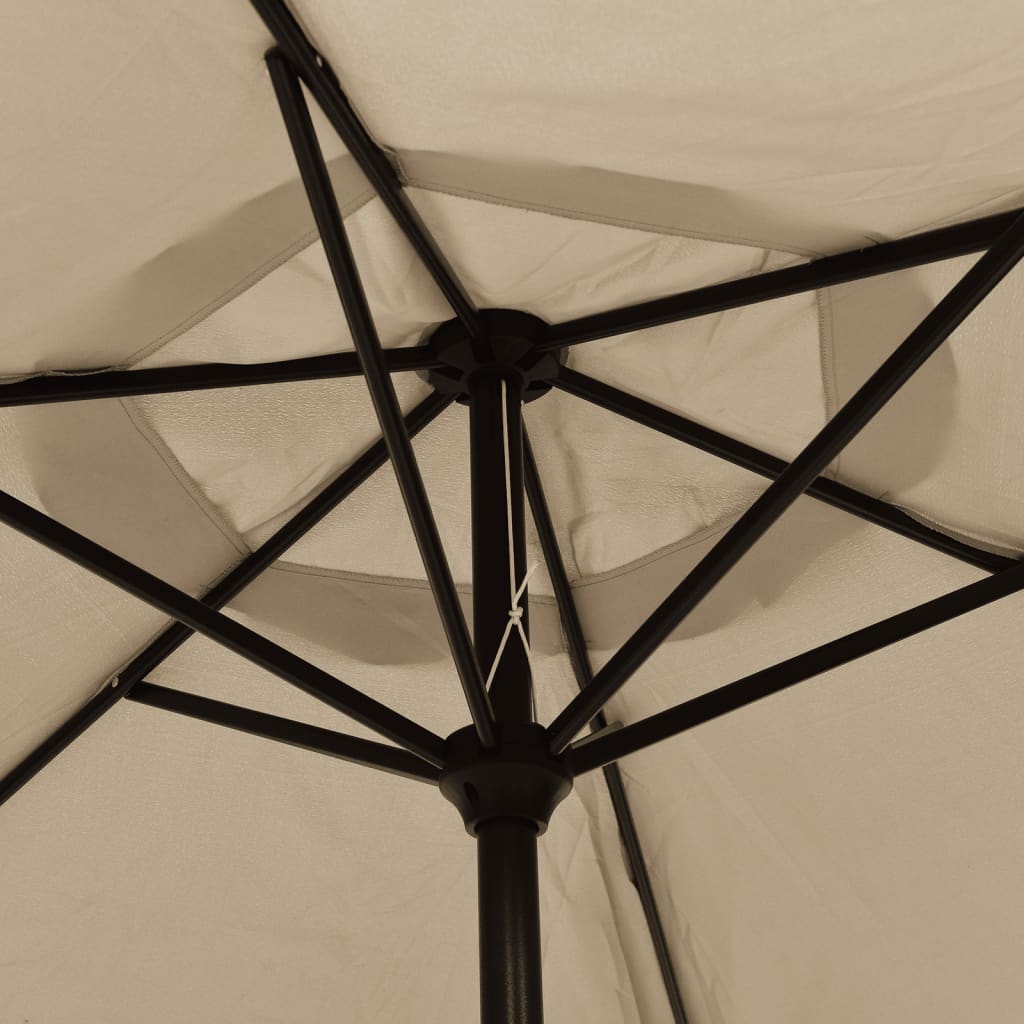 Sonnenschirm Mit Led-Leuchten Und Stahlmast 300 Cm