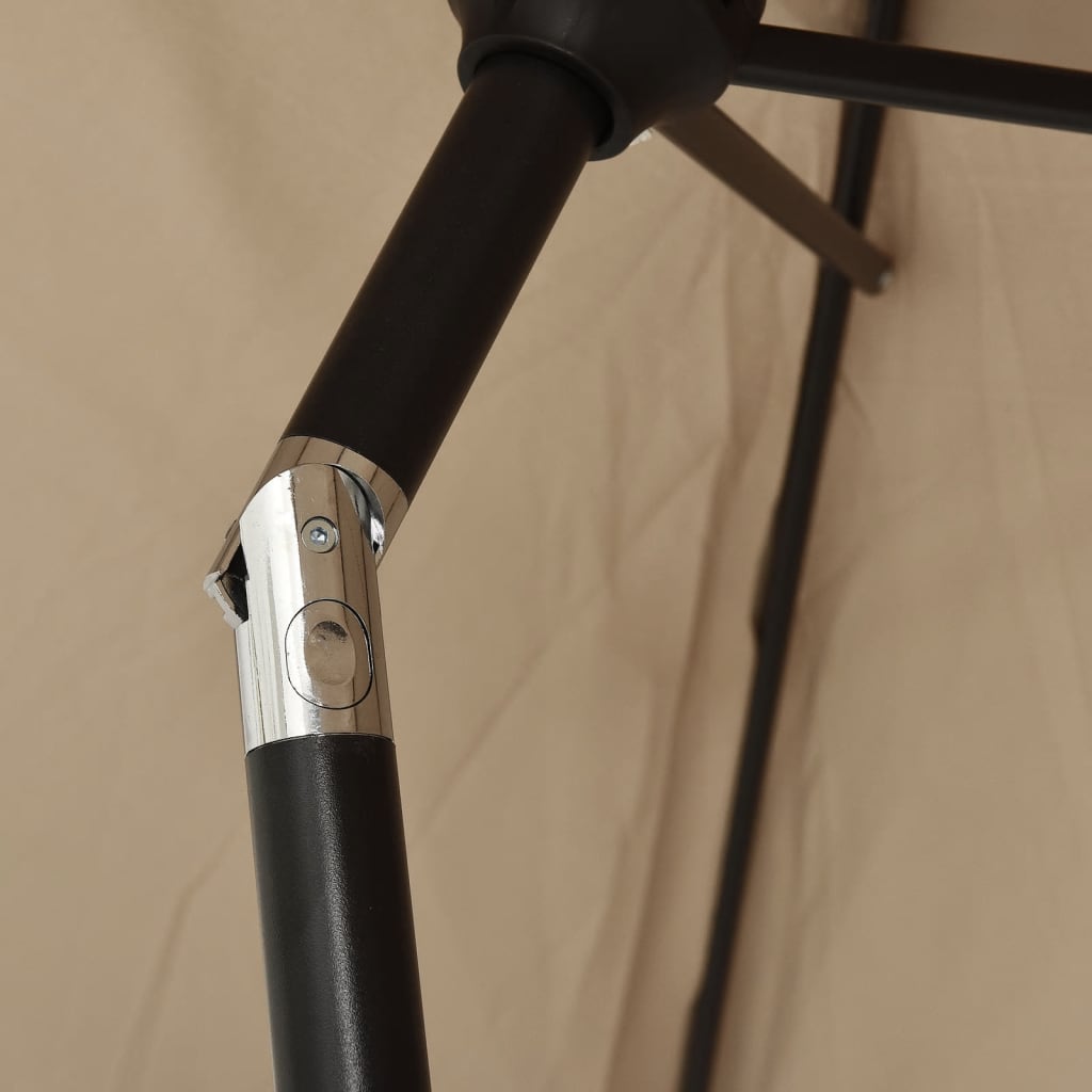 Sonnenschirm Mit Led-Leuchten Und Stahlmast 300 Cm