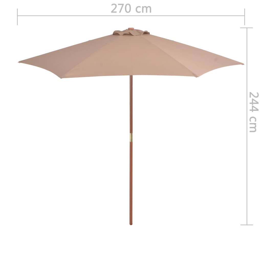 Sonnenschirm Mit Holz-Mast 270 Cm