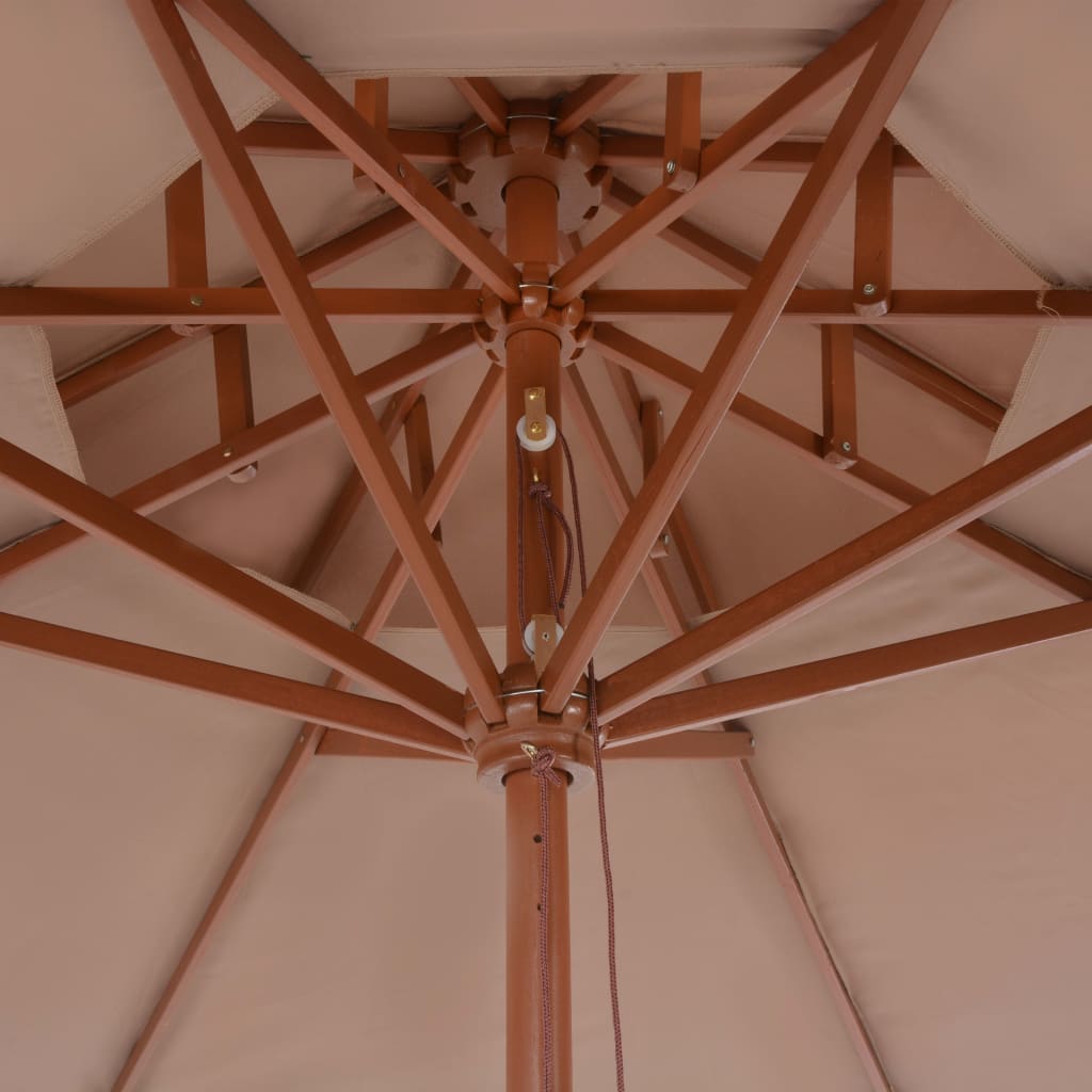 Sonnenschirm Mit Entlüftung Und Holz-Mast 270 Cm