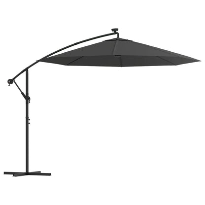 Ampelschirm Mit Led-Beleuchtung Und Stahl-Mast 300 Cm