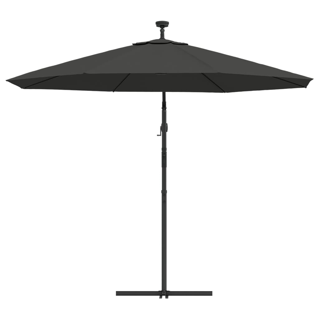 Ampelschirm Mit Led-Beleuchtung Und Stahl-Mast 300 Cm