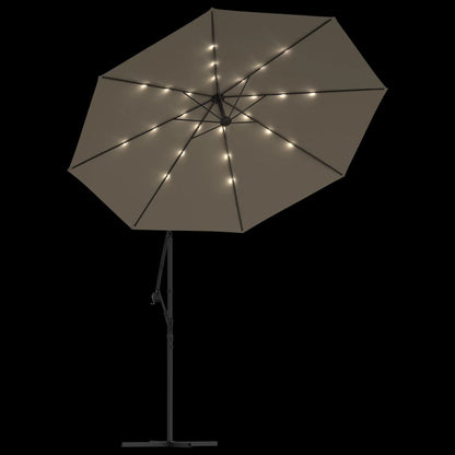 Ampelschirm Mit Led-Beleuchtung Und Stahl-Mast 300 Cm