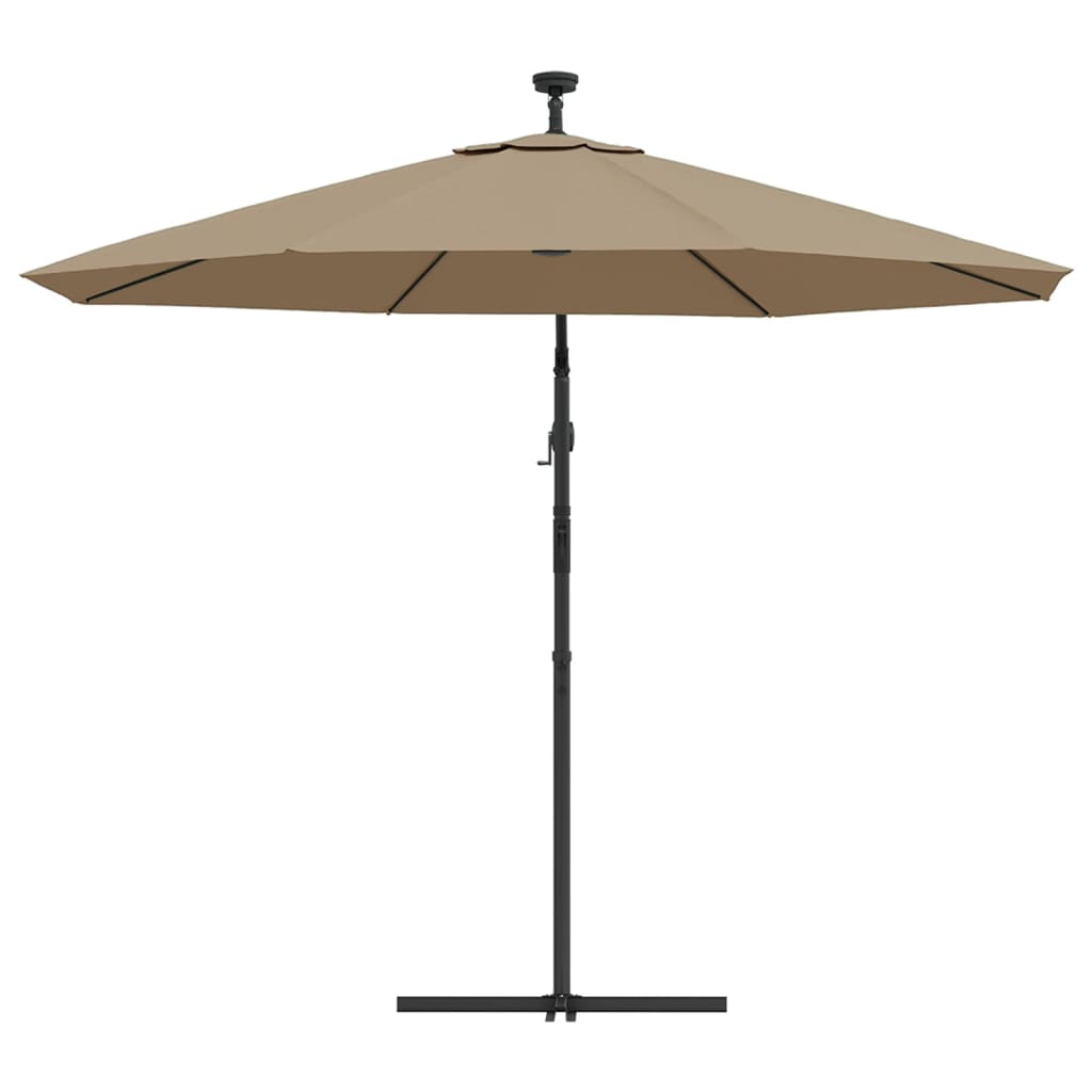 Ampelschirm Mit Led-Beleuchtung Und Stahl-Mast 300 Cm