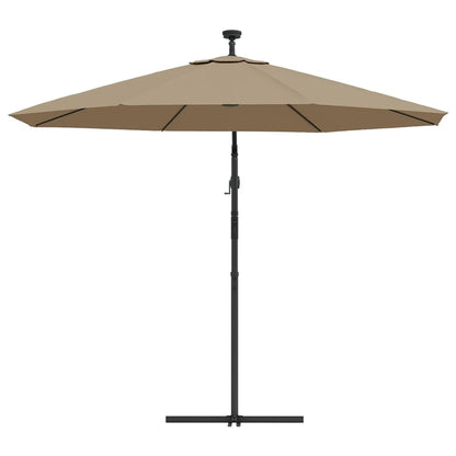 Ampelschirm Mit Led-Beleuchtung Und Stahl-Mast 300 Cm