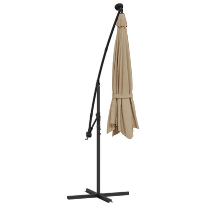 Ampelschirm Mit Led-Beleuchtung Und Stahl-Mast 300 Cm