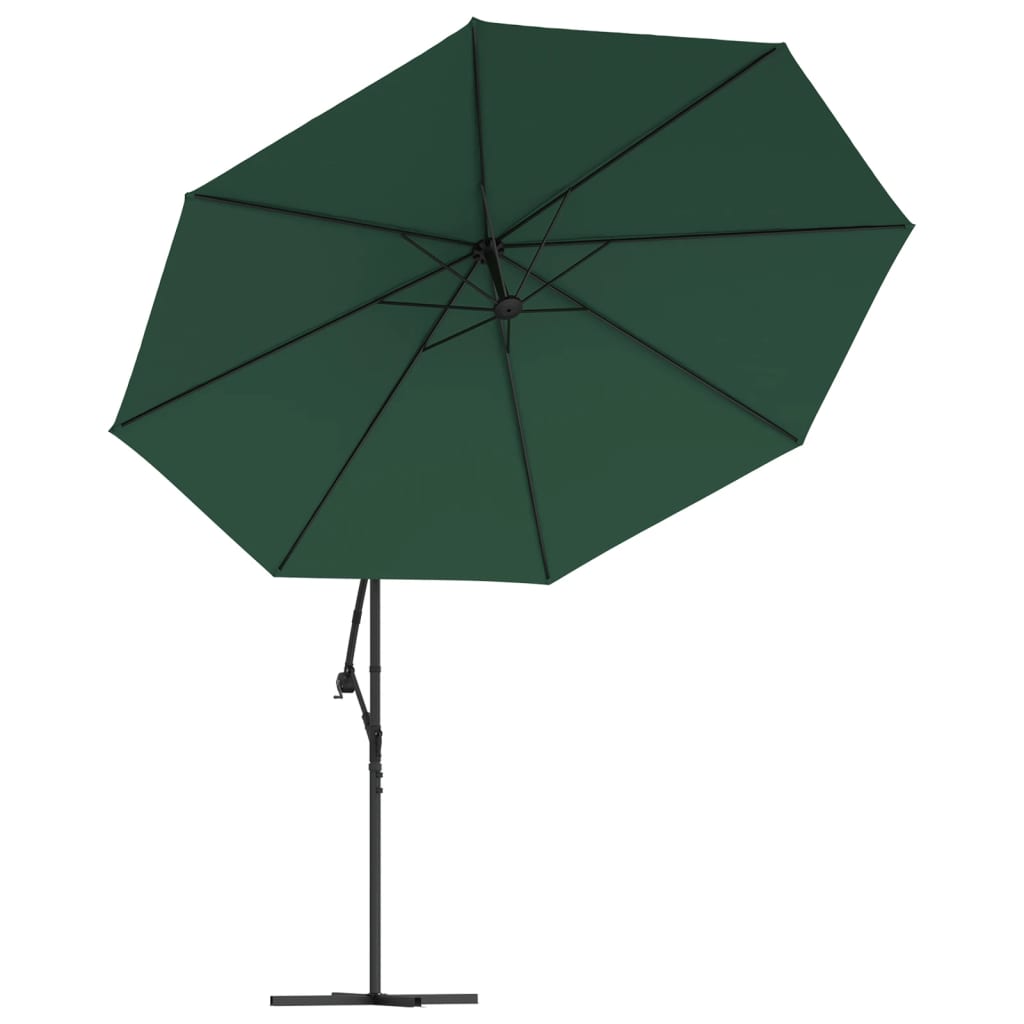 Ampelschirm Mit Led-Beleuchtung Und Metall-Mast 350 Cm Grün