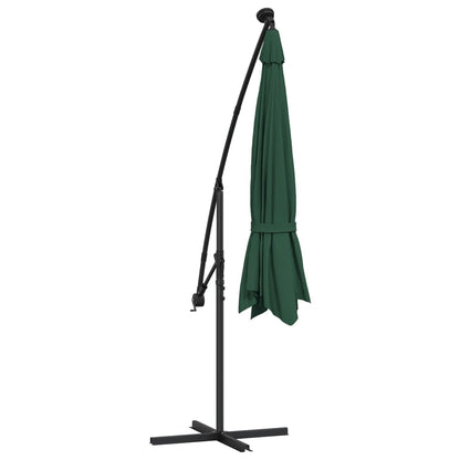 Ampelschirm Mit Led-Beleuchtung Und Metall-Mast 350 Cm Grün
