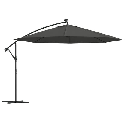 Ampelschirm Mit Led-Beleuchtung Und Metall-Mast 350Cm