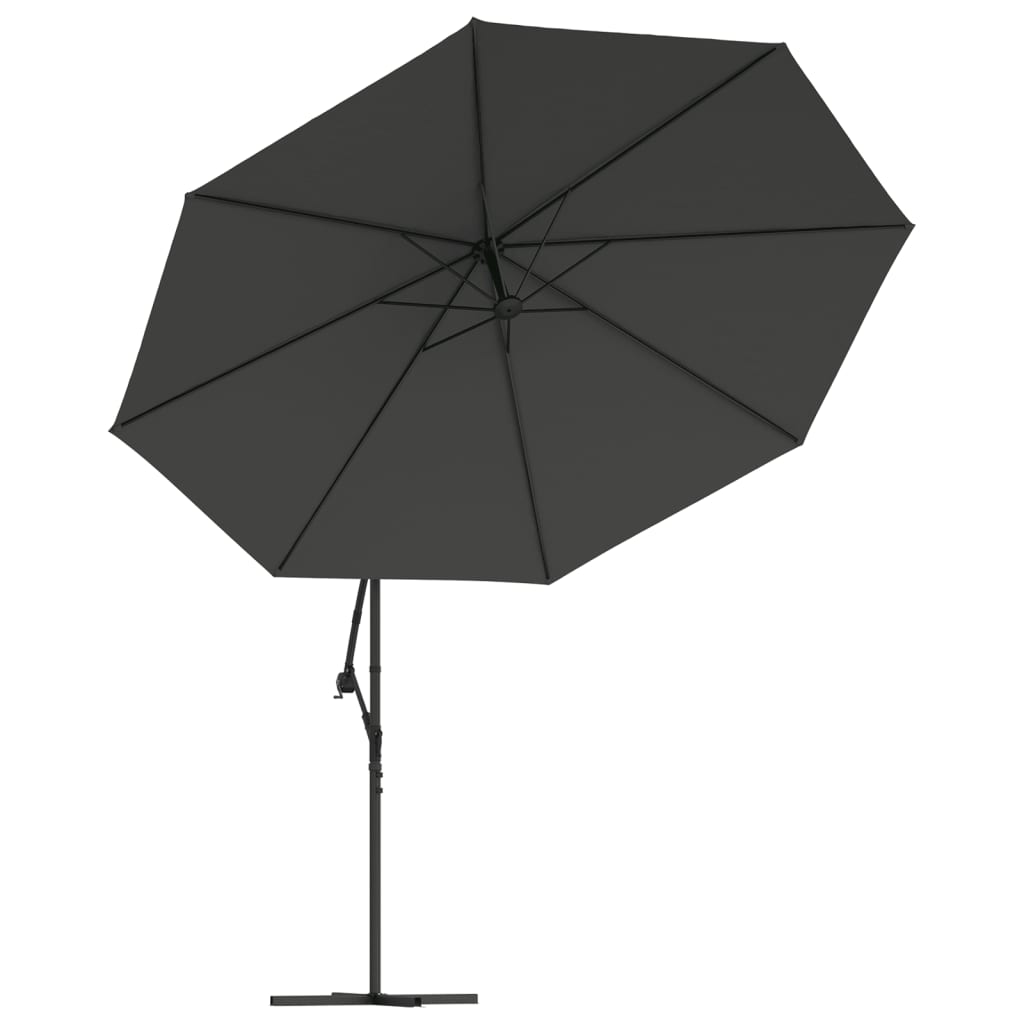 Ampelschirm Mit Led-Beleuchtung Und Metall-Mast 350Cm