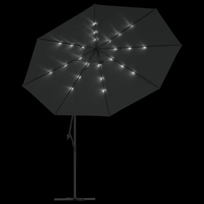 Ampelschirm Mit Led-Beleuchtung Und Metall-Mast 350Cm
