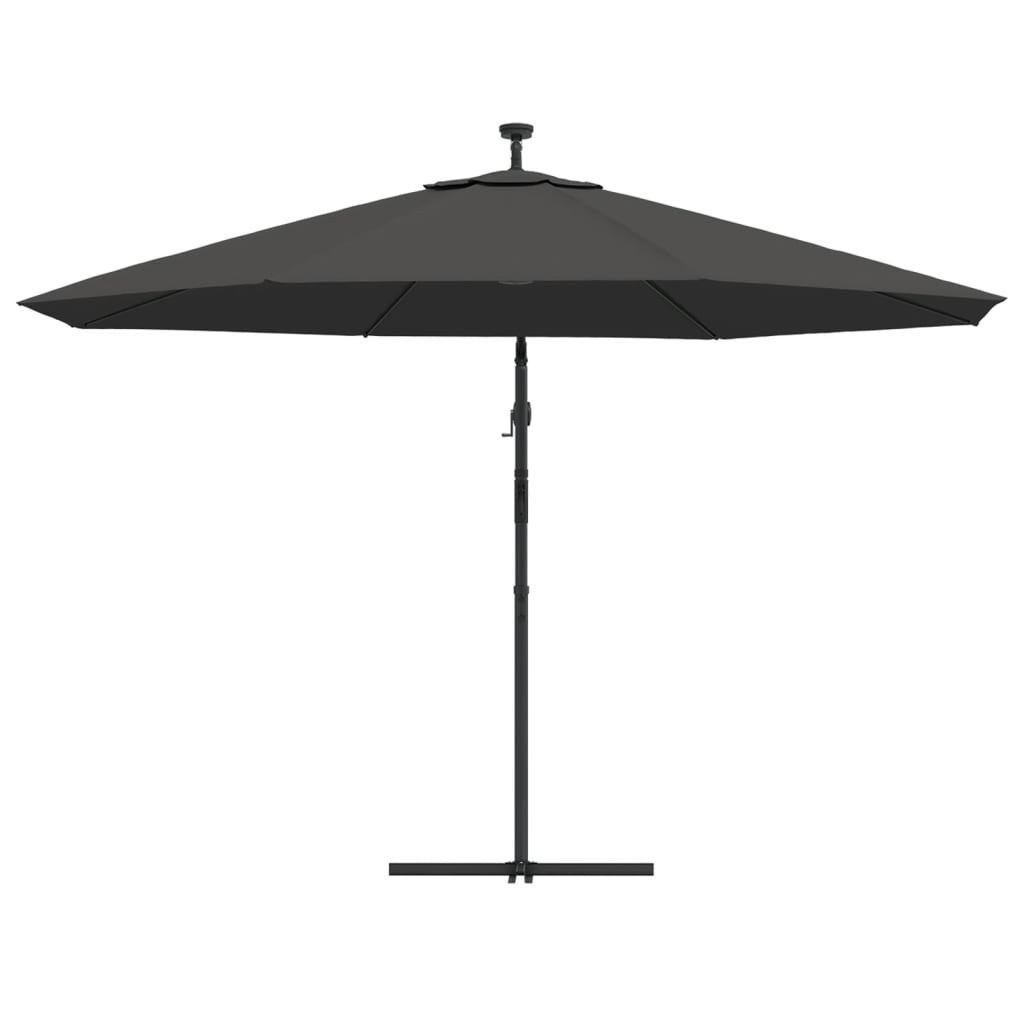 Ampelschirm Mit Led-Beleuchtung Und Metall-Mast 350Cm