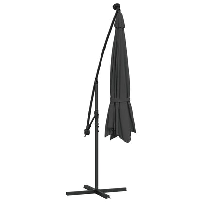 Ampelschirm Mit Led-Beleuchtung Und Metall-Mast 350Cm