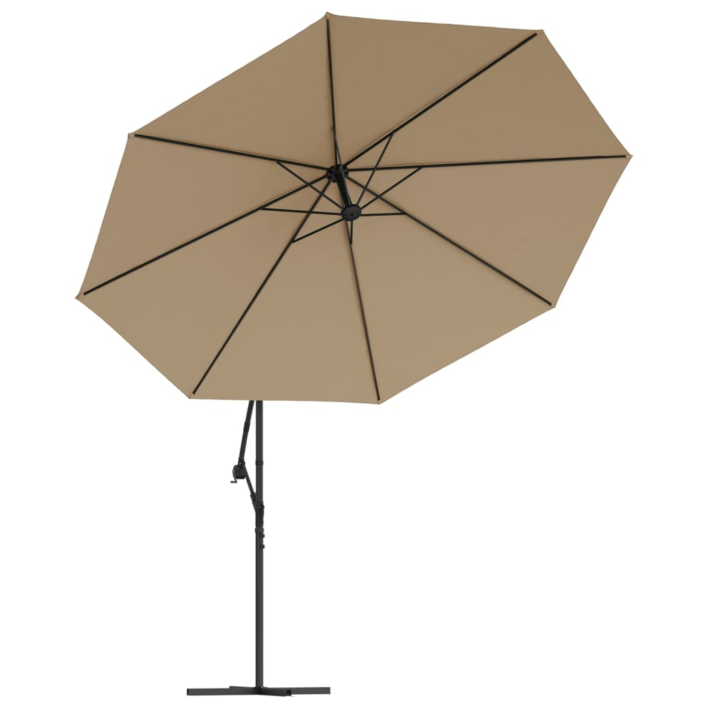 Ampelschirm Mit Led-Beleuchtung Und Metall-Mast 350 Cm