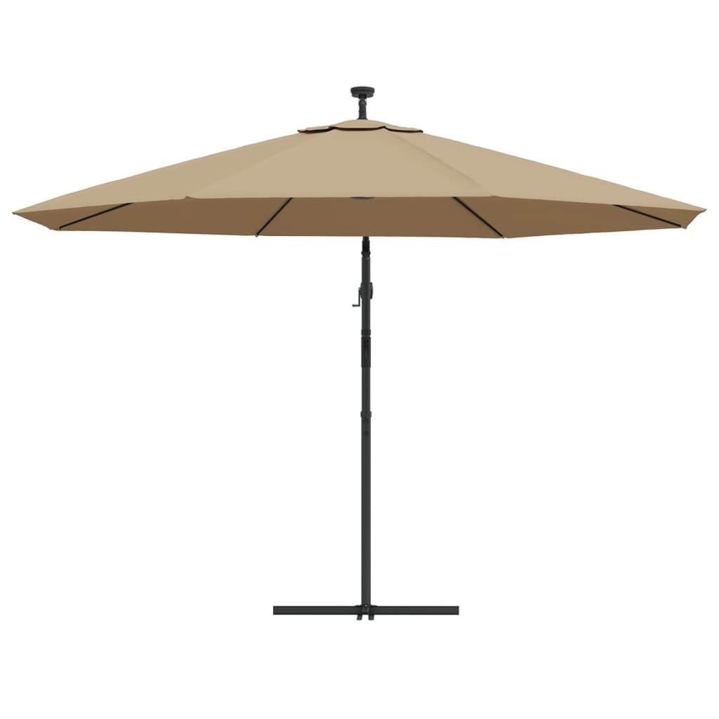 Ampelschirm Mit Led-Beleuchtung Und Metall-Mast 350 Cm