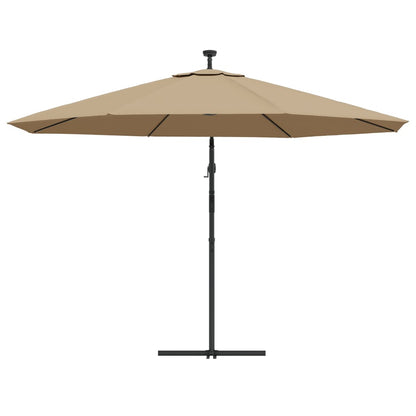Ampelschirm Mit Led-Beleuchtung Und Metall-Mast 350 Cm