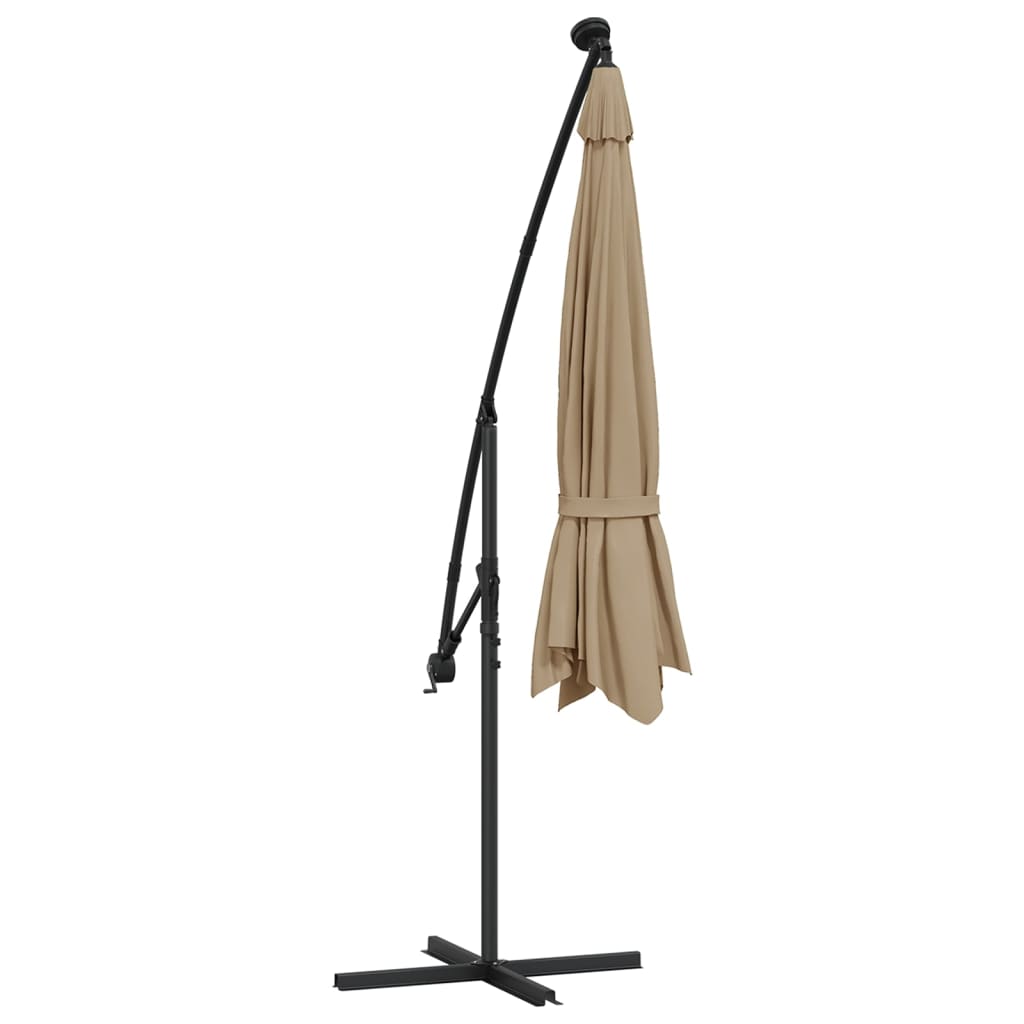 Ampelschirm Mit Led-Beleuchtung Und Metall-Mast 350 Cm