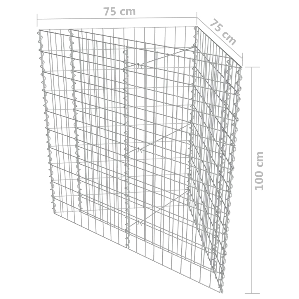 Gabionen-Hochbeet Verzinkter Stahl 75×75×100 Cm Marine