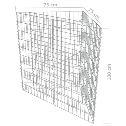 Gabionen-Hochbeet Verzinkter Stahl 75×75×100 Cm Marine