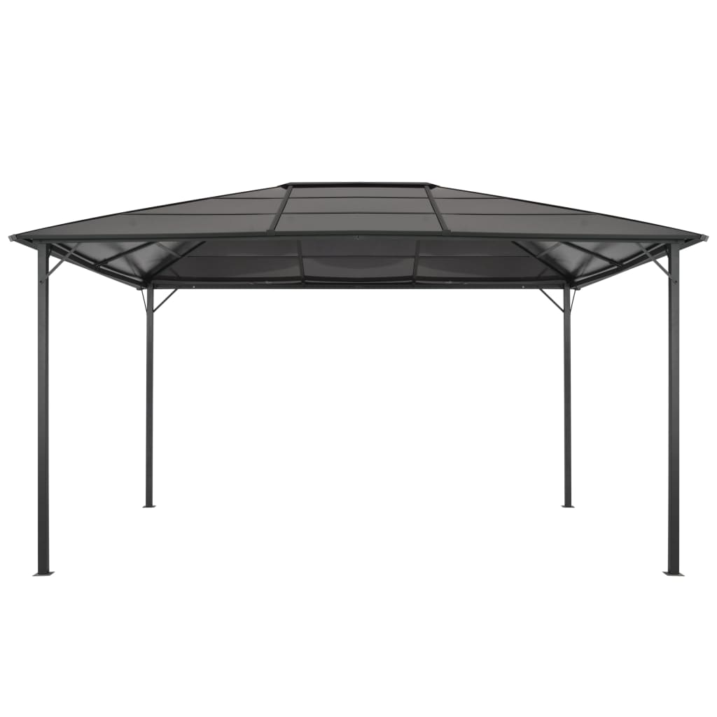 Gartenpavillon Mit Dach Aluminium 4×3×2,6 M Schwarz
