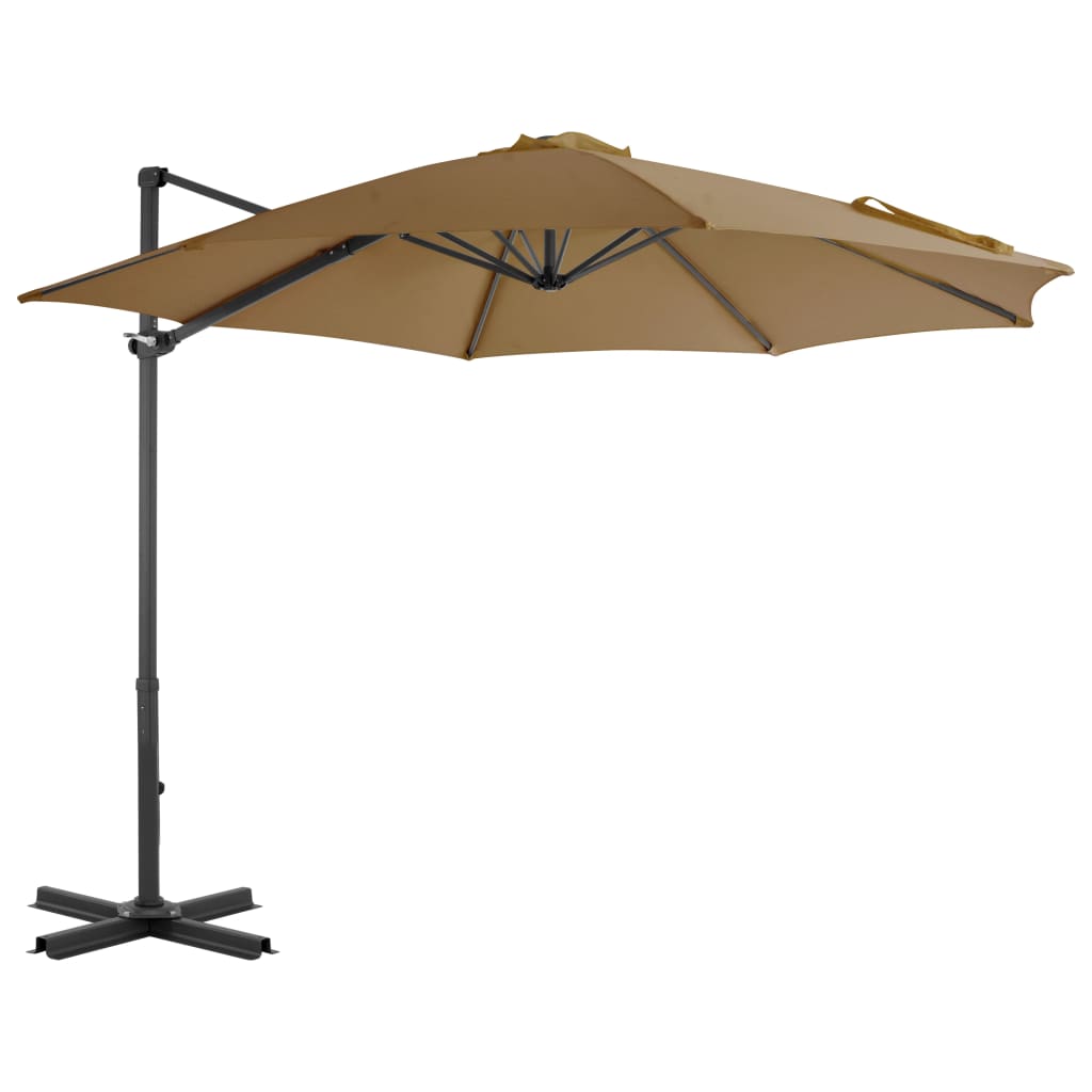 Ampelschirm Mit Aluminium-Mast 300 Cm Taupe