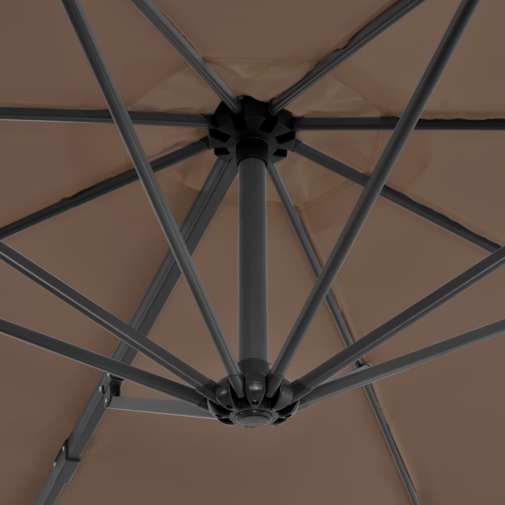 Ampelschirm Mit Aluminium-Mast 300 Cm Taupe