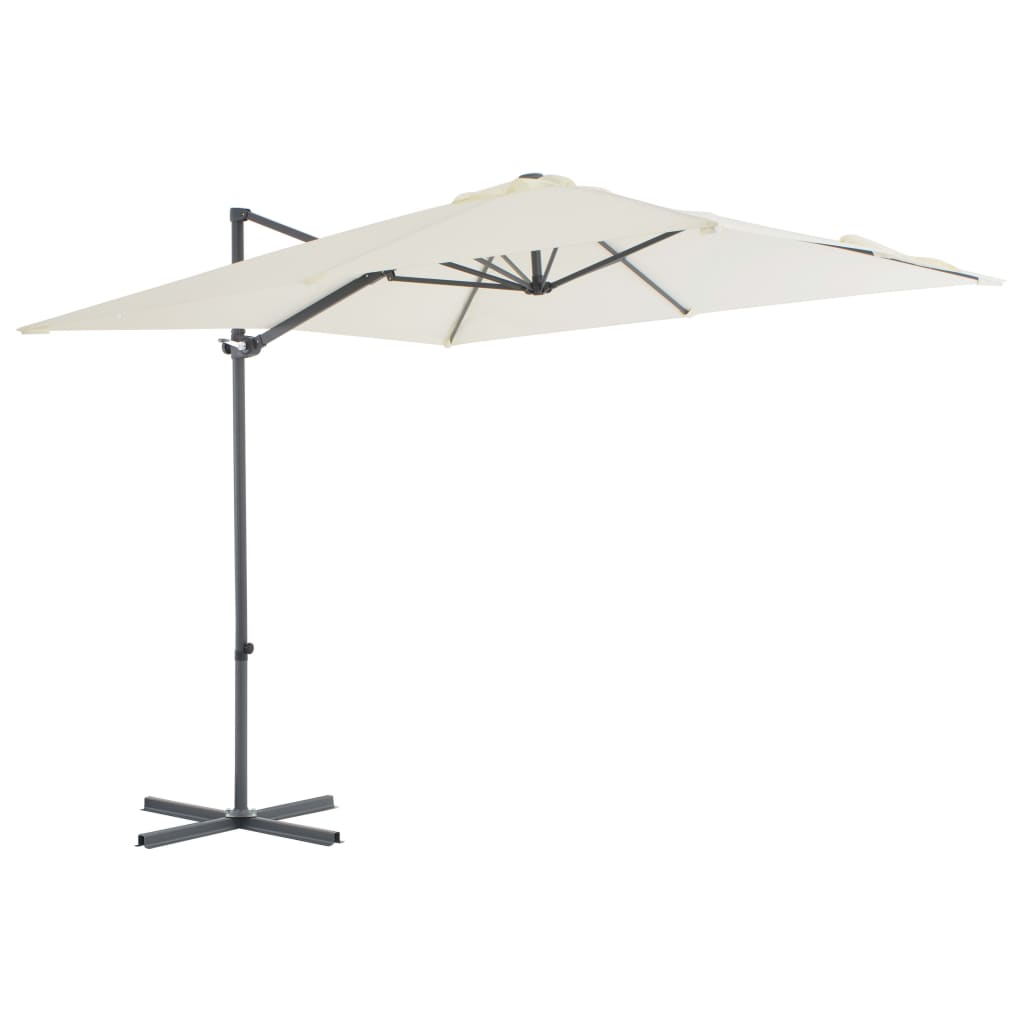 Ampelschirm Mit Stahl-Mast 250X250 Cm Sandweiß
