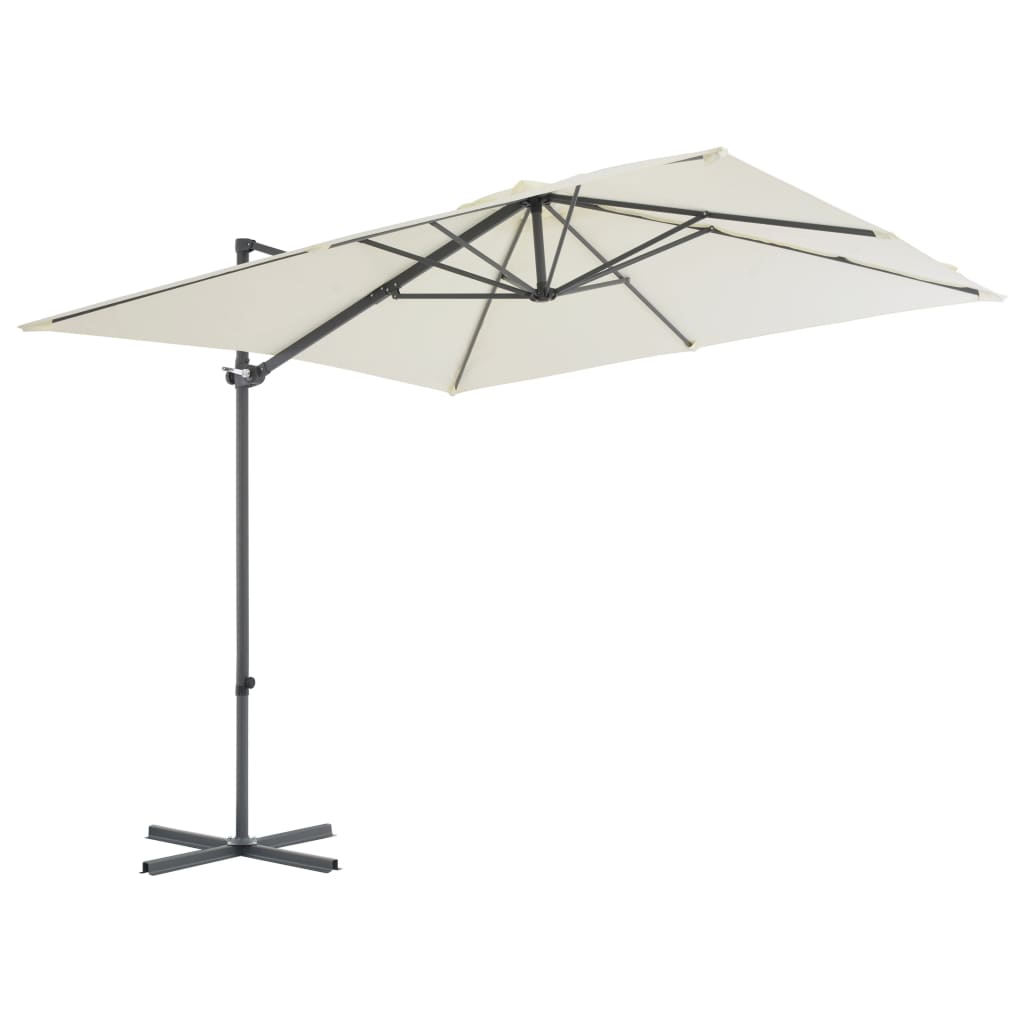 Ampelschirm Mit Stahl-Mast 250X250 Cm Sandweiß