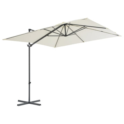 Ampelschirm Mit Stahl-Mast 250X250 Cm Sandweiß