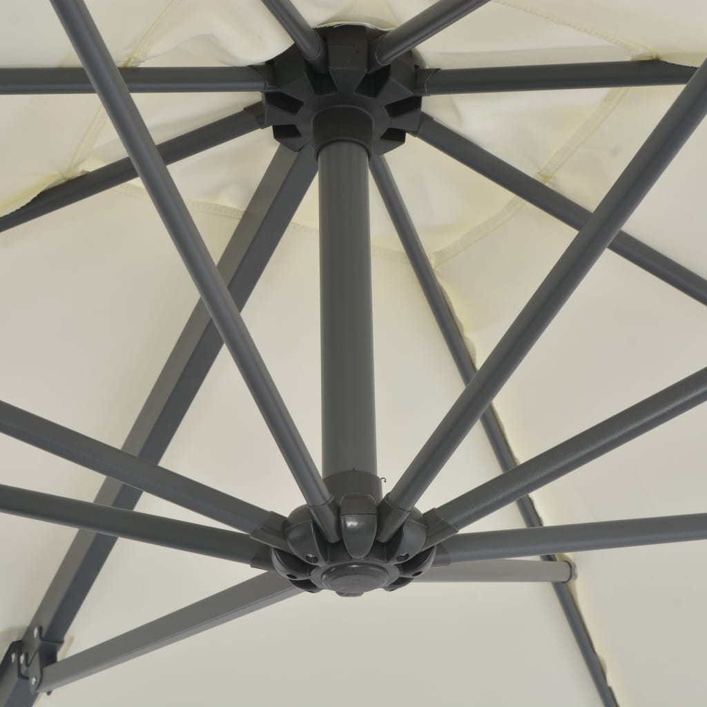 Ampelschirm Mit Stahl-Mast 250X250 Cm Sandweiß