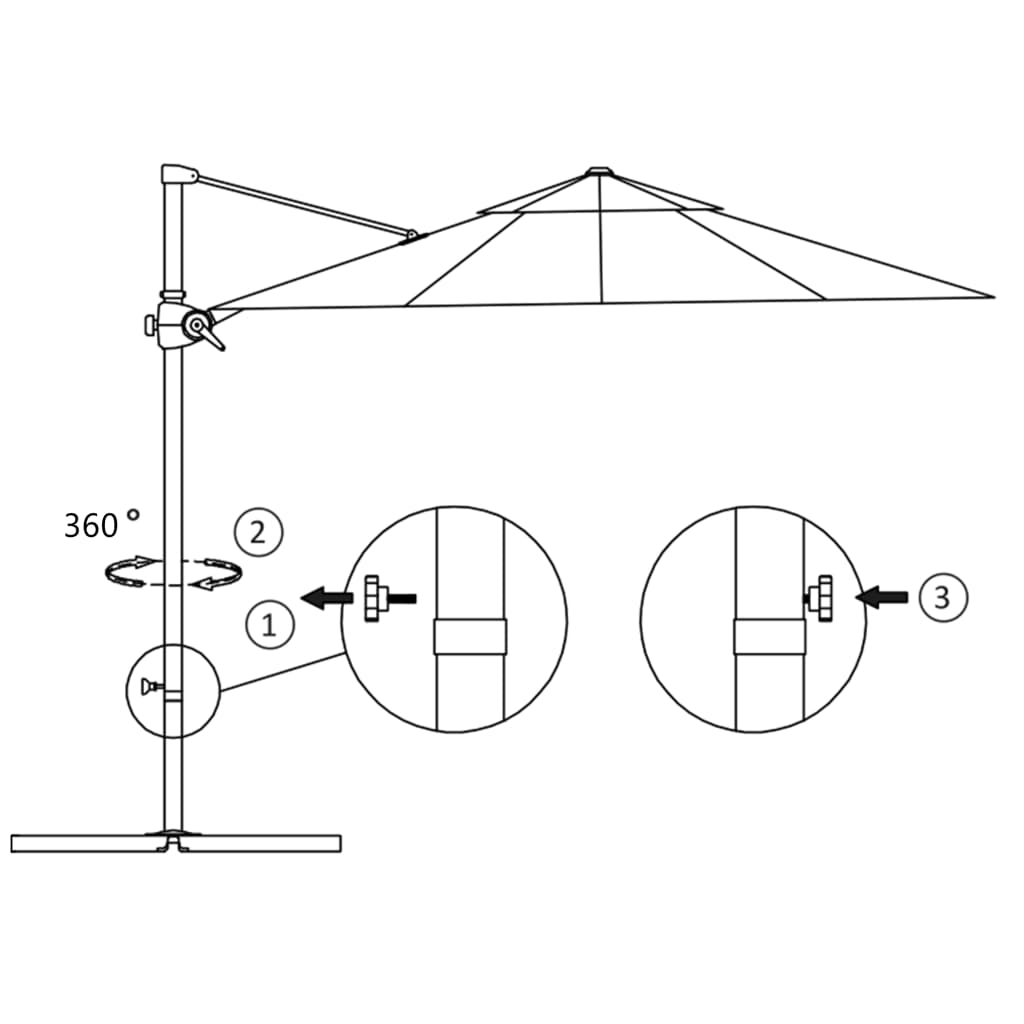 Ampelschirm Mit Stahl-Mast 250X250 Cm