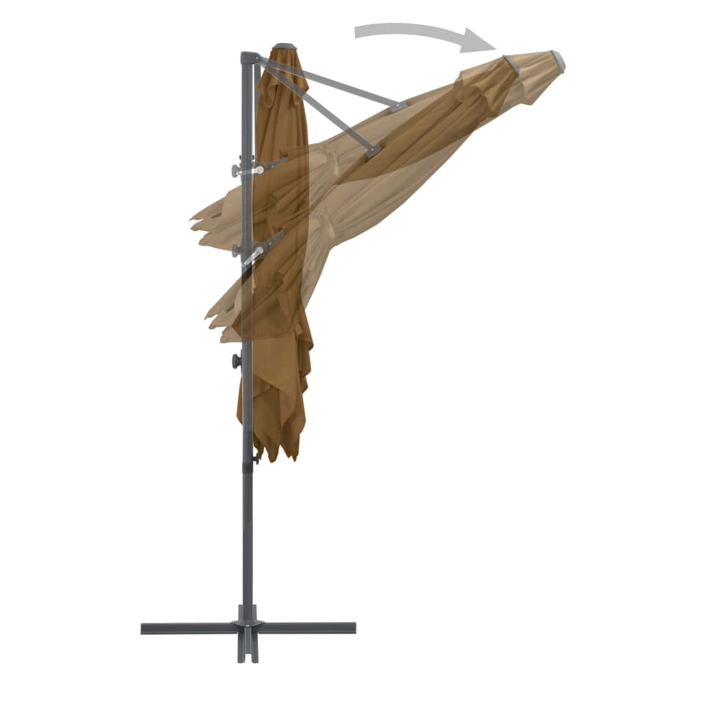 Ampelschirm Mit Stahl-Mast 250X250 Cm Taupe