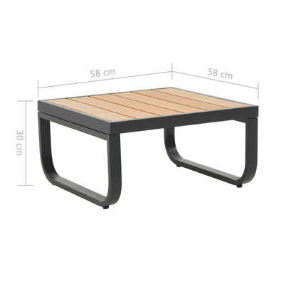 2-Tlg. Garten-Ecksofa-Set Mit Auflagen Aluminium Wpc