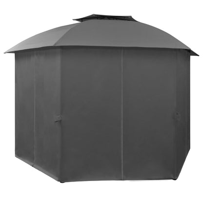 Gartenpavillon Mit Vorhängen Sechseckig 360X265 Cm