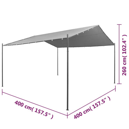 Gartenpavillon Stahl 400 X 400 X 260 Cm Anthrazit