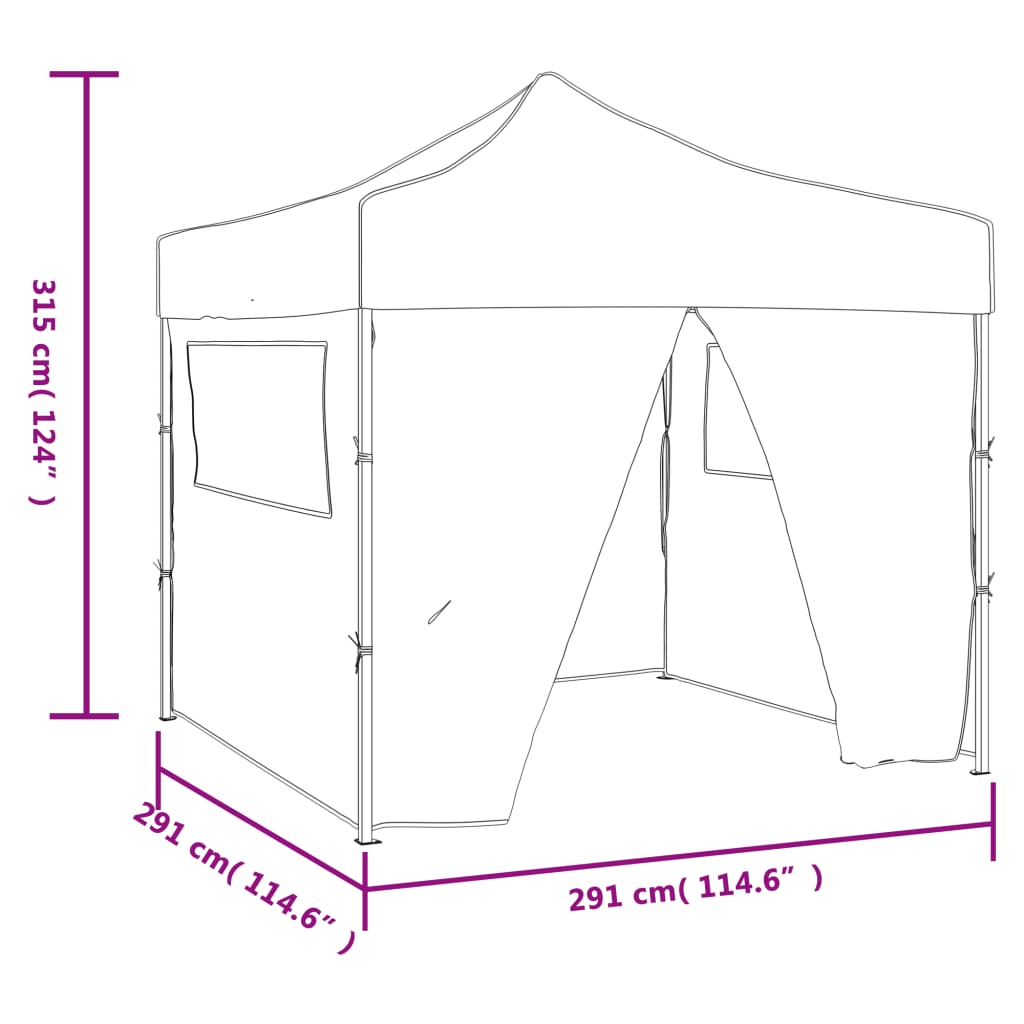 Faltzelt Partyzelt Pop-Up Mit 4 Seitenwänden 3 X 3 M