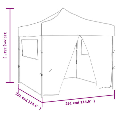 Faltzelt Partyzelt Pop-Up Mit 4 Seitenwänden 3 X 3 M