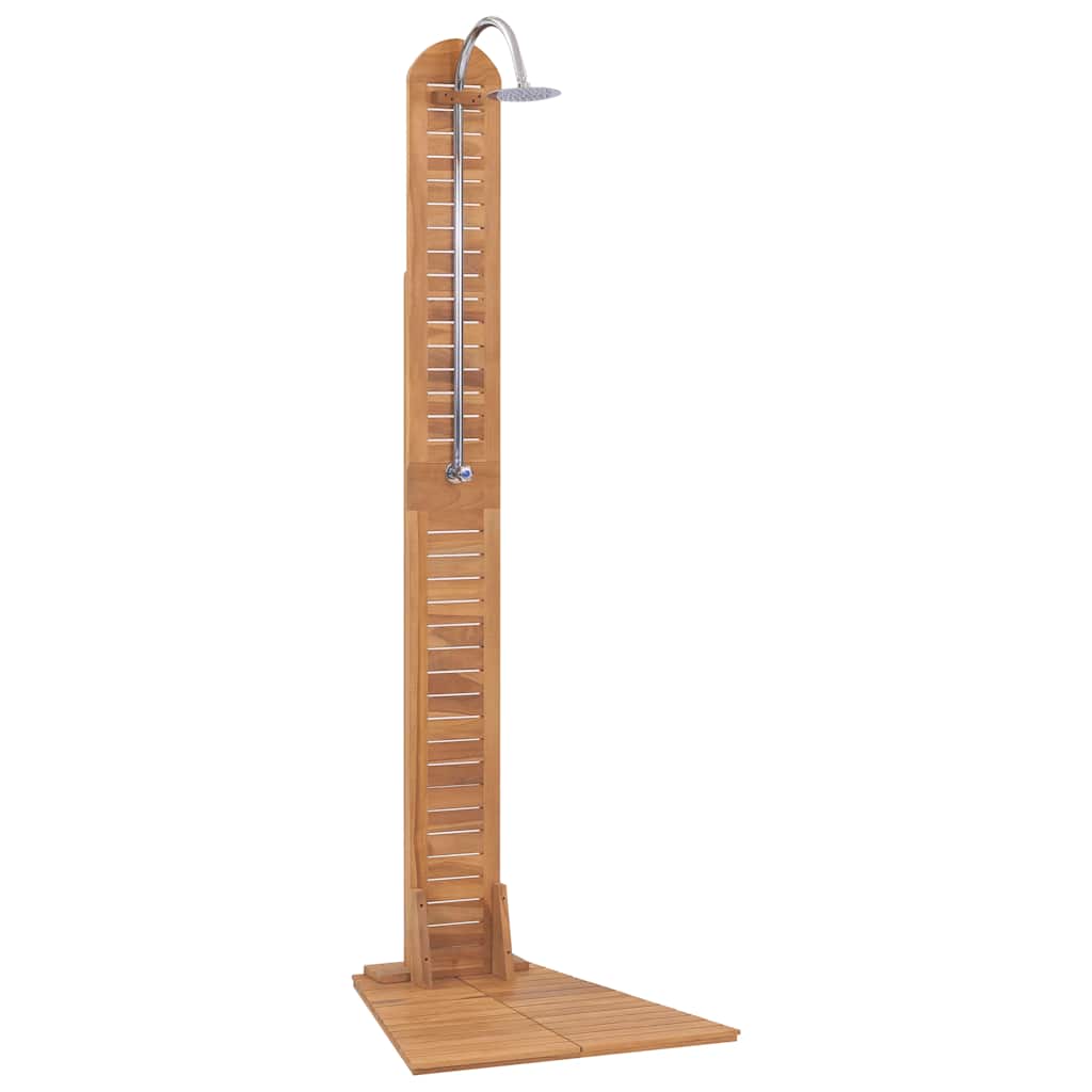 Gartendusche Massivholz Teak 70X75X204 Cm Weiß