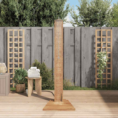 Gartendusche Massivholz Teak 70X75X204 Cm Weiß