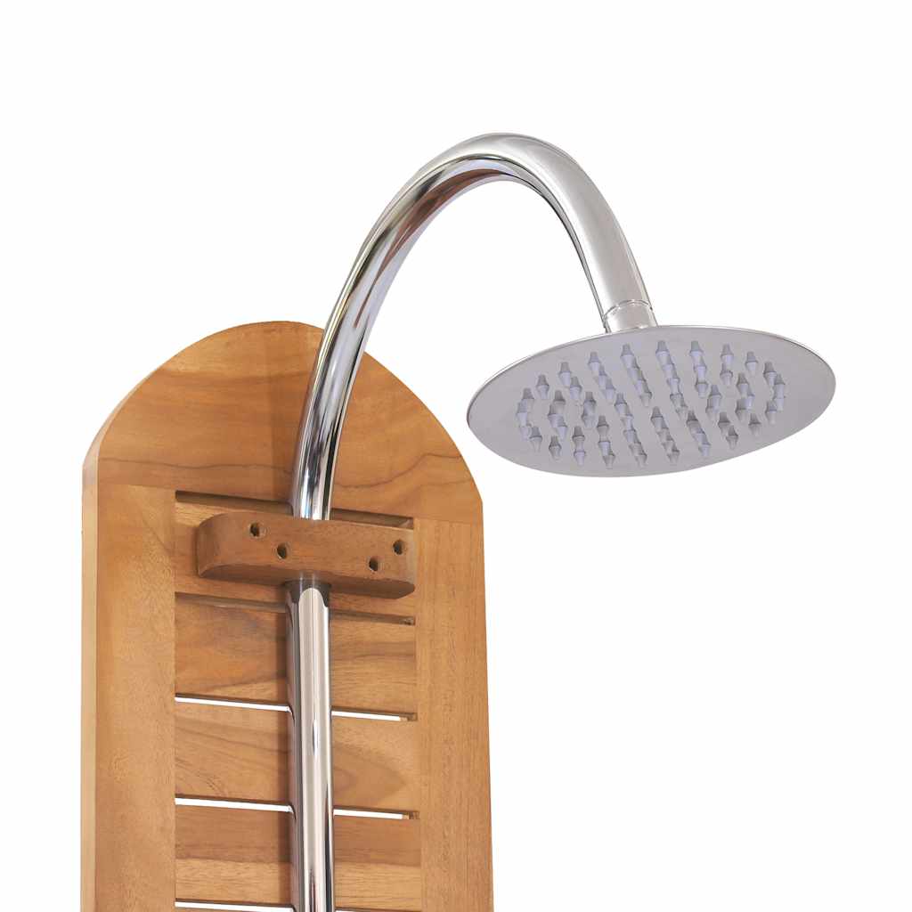 Gartendusche Massivholz Teak 70X75X204 Cm Weiß