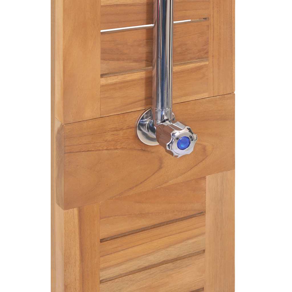Gartendusche Massivholz Teak 70X75X204 Cm Weiß
