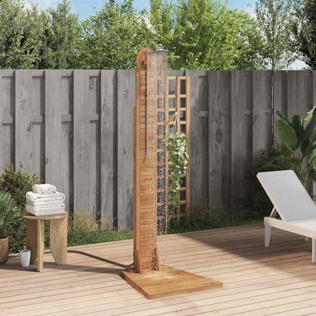 Gartendusche Massivholz Teak 70X75X204 Cm Weiß